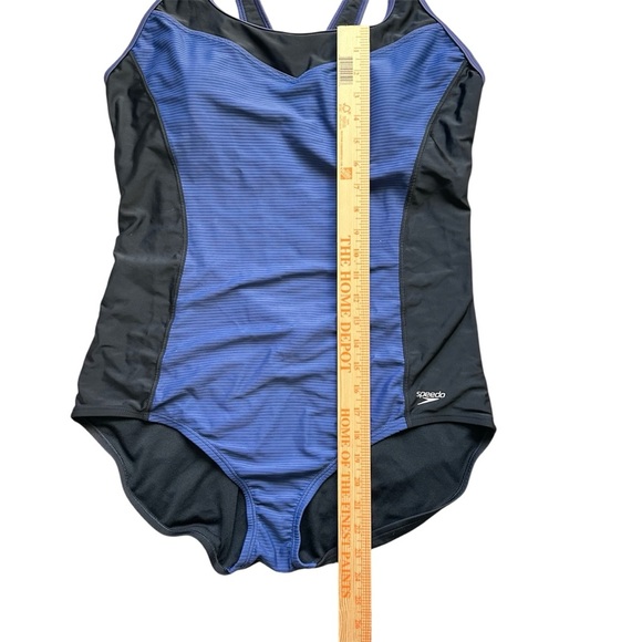 Speedo Women’s One Piece Swimsuit Blue Black Crossback Size XXL - Picture 4 of 10